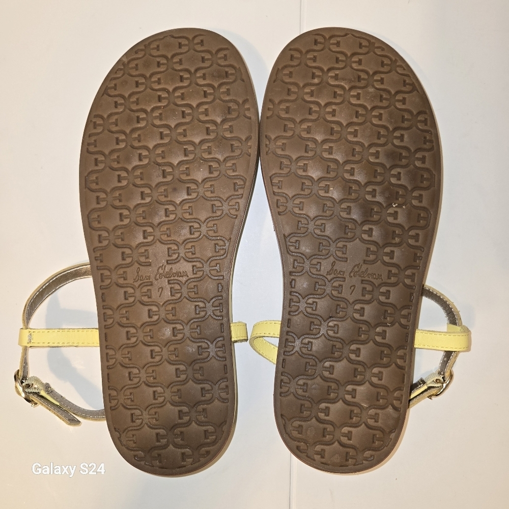 Sam Edelman Naomi Neon Yellow  SummerT-Strap Slingback Sandals NWOB SZ: 7 - Picture 5 of 5